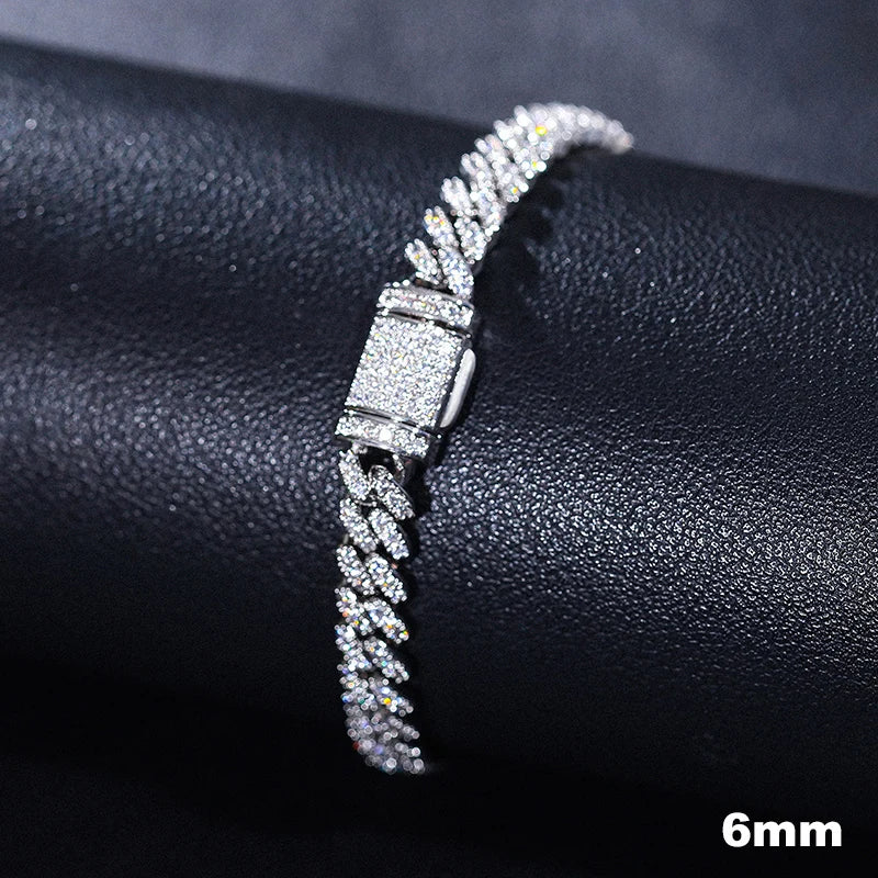 VVS1 Cuban Full Diamond 925 Sterling Silver