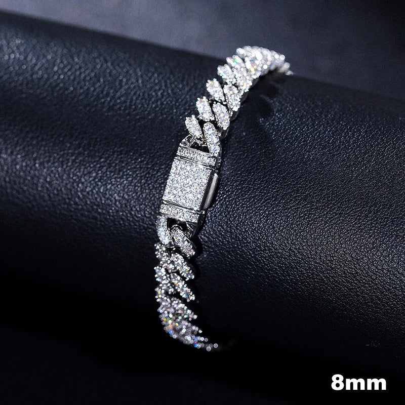 VVS1 Cuban Full Diamond 925 Sterling Silver