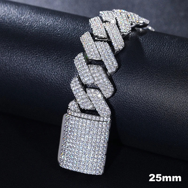 VVS1 Cuban Full Diamond 925 Sterling Silver